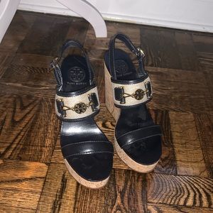 Tory Burch cork wedges